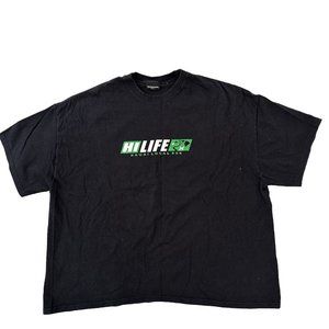 HI LIFE Shirt Adult 4XG Black Short Sleeve Crew Neck Stretch Size 4XG Men's